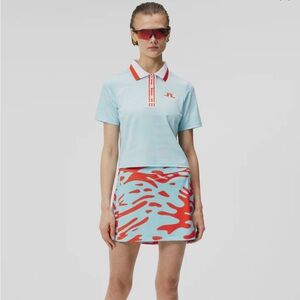 J. Lindbergh Amelie Print Neptune Atomizer OrangeBlue Women Large Golf Skirt NWT